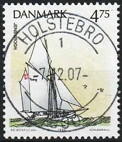 FRIMÆRKER DANMARK | 1993 - AFA 1046 - Sejlskibe - 4,75 Kr. flerfarvet - Pragt Stemplet Holstebro